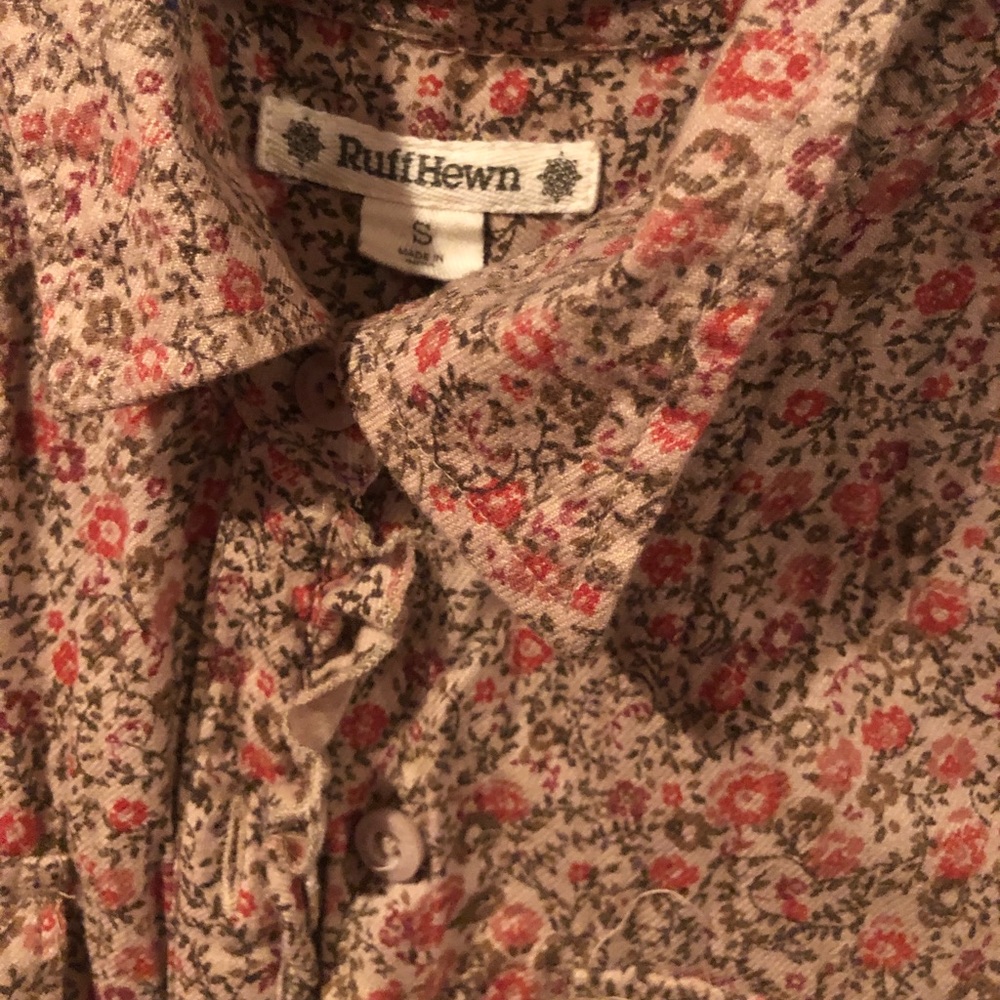 Ruff Hewn collared button up flowered flannel